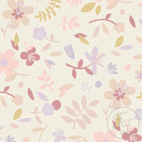 Family Fabrics | Collage Flower Beige Big | 100-1730 (by the full yard)