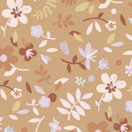Family Fabrics | Collage Flower Light Brown Big | 100-1734 (by the full yard)