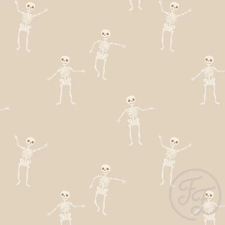 Family Fabrics | Dancing Skeletons Beige | 100-1739 (by the full yard)