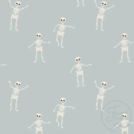 Family Fabrics | Dancing Skeletons Blue | 100-1741 (by the full yard)