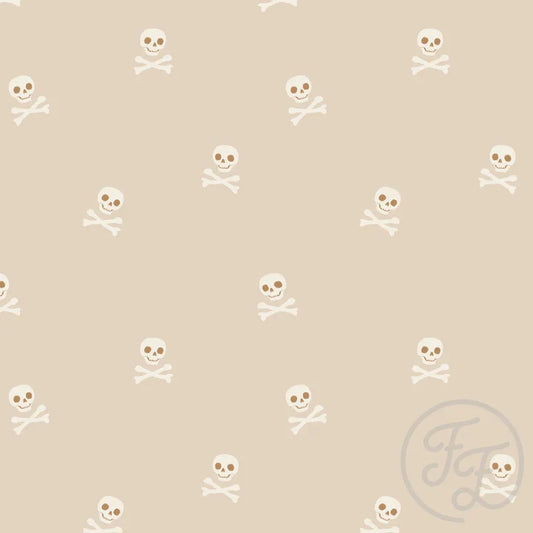 Family Fabrics | Skull and Bones Beige Small | 100-1754 (by the full yard)