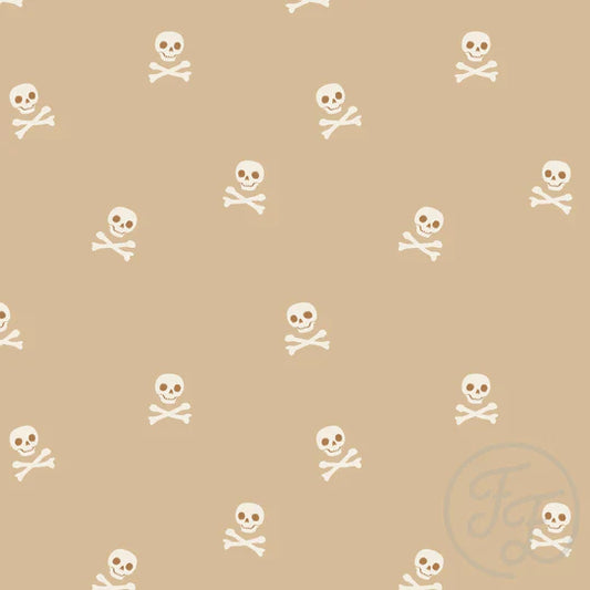 Family Fabrics | Skull and Bones Toffee Small | 100-1758 (by the full yard)