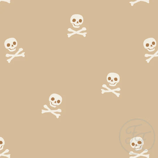 Family Fabrics | Skull and Bones Toffee Big | 100-1759 (by the full yard)