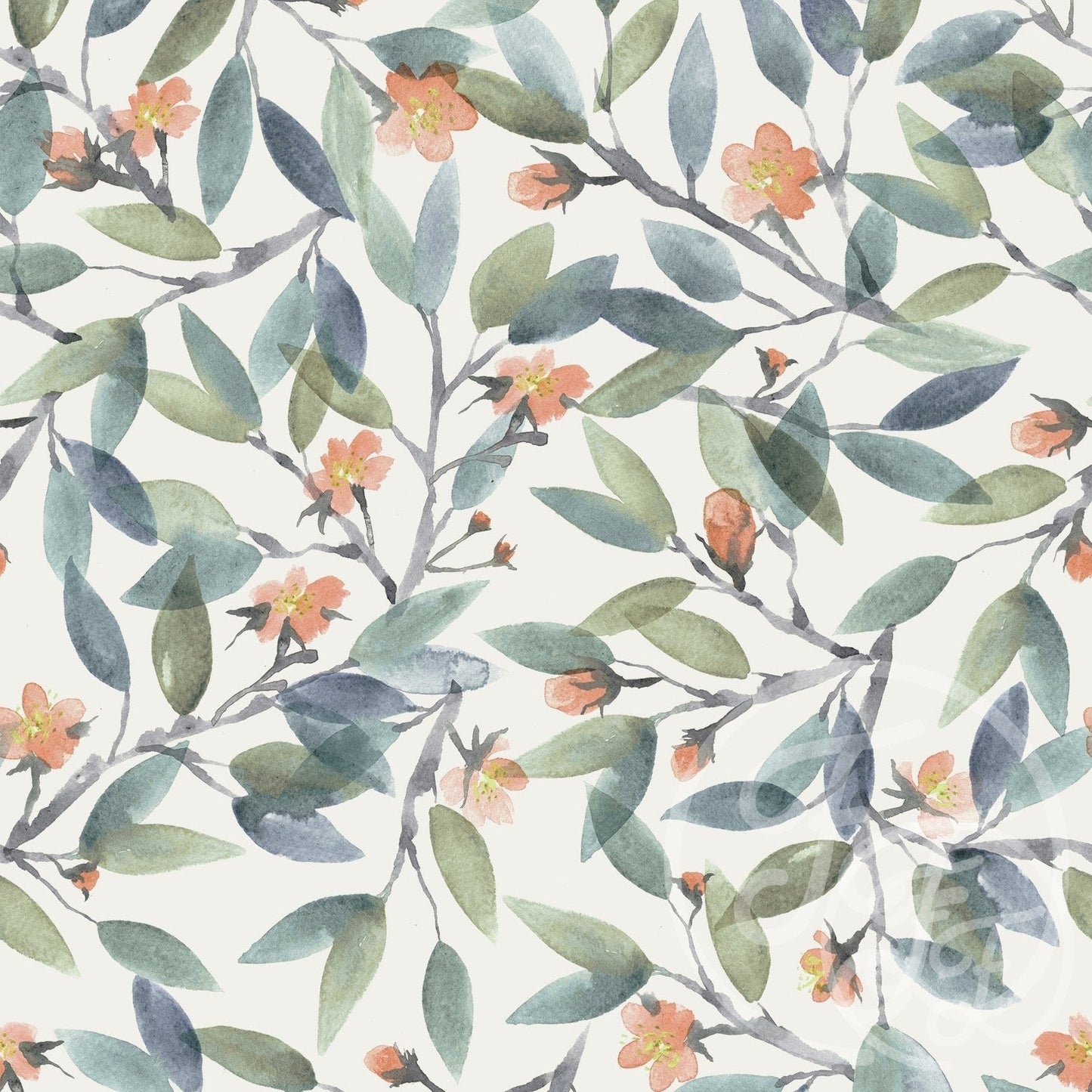 Family Fabrics | Blossom Green 100-190 (by the full yard)