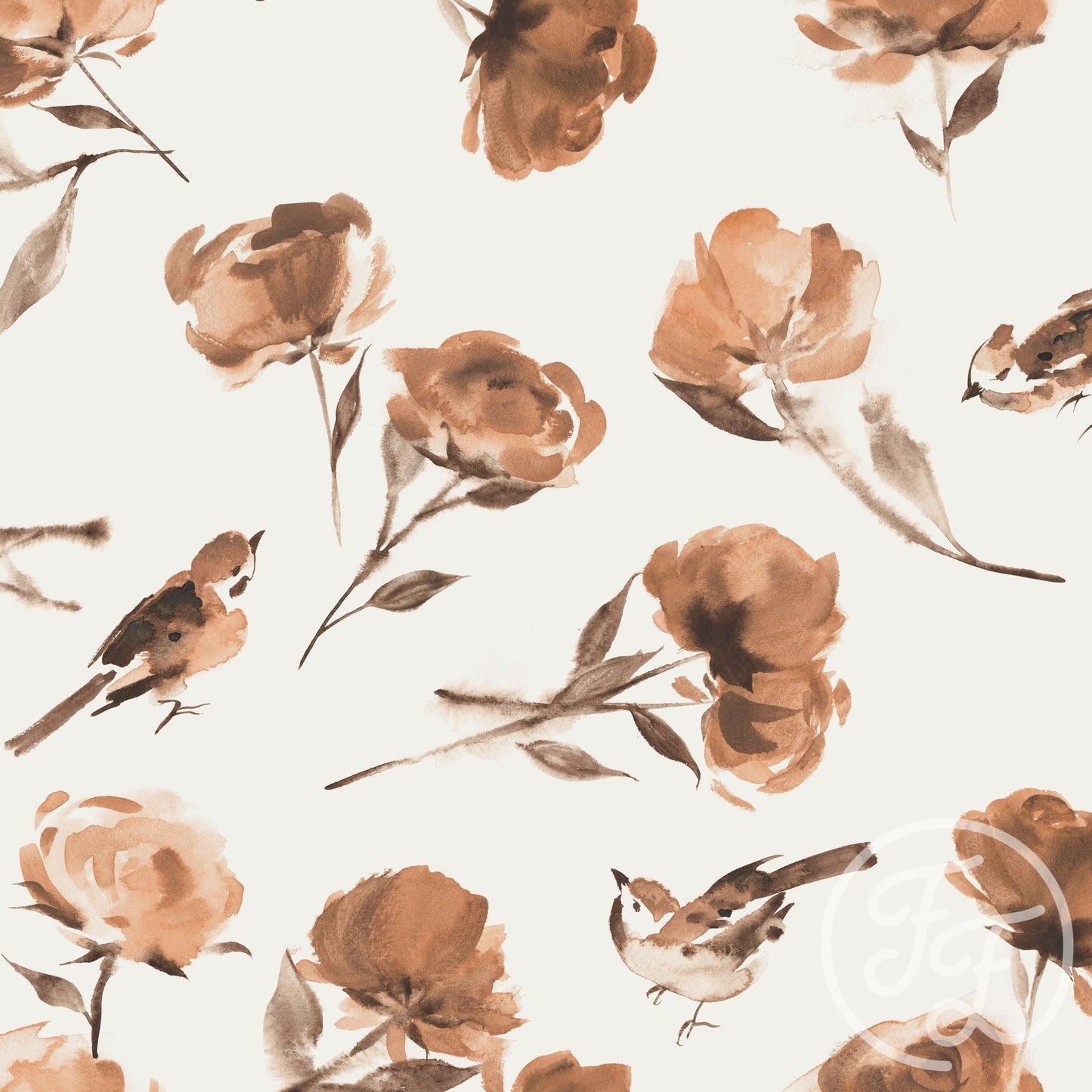 Family Fabrics | Roses & Birds  100-194 (by the full yard)