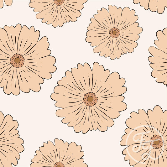 Family Fabrics | Caramel flowers 101-110 (by the full yard)