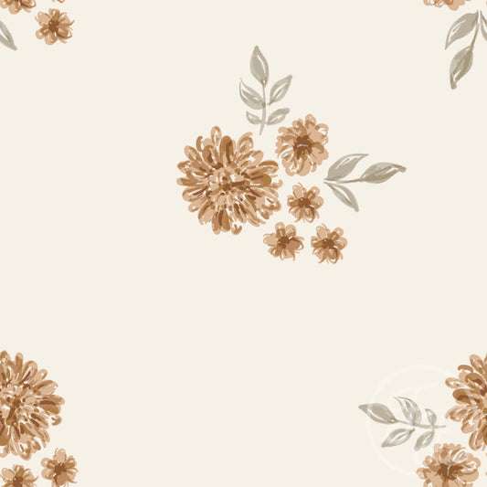 Family Fabrics | Big Dried Browny Flowers 101-135 (by the full yard)