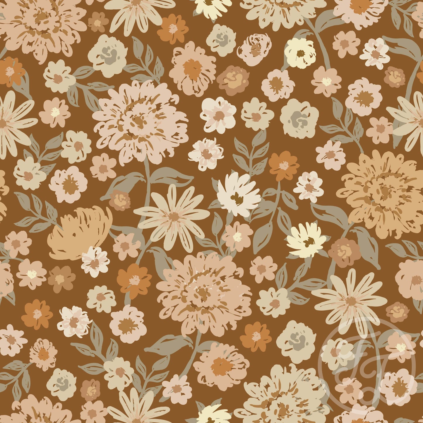 Family Fabrics | Sixty Flowers Dark 101-151 (by the full yard)