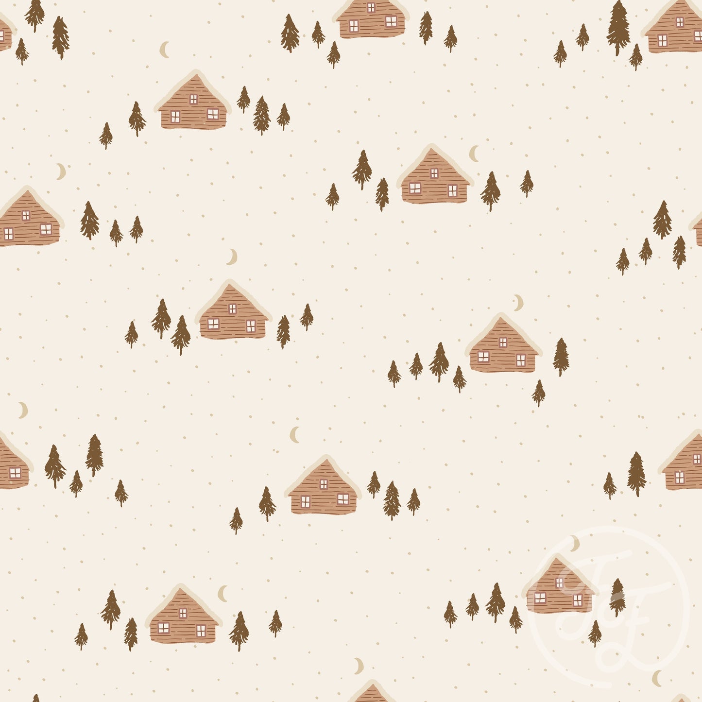 Family Fabrics | Snow Cabins 101-153 (by the full yard)