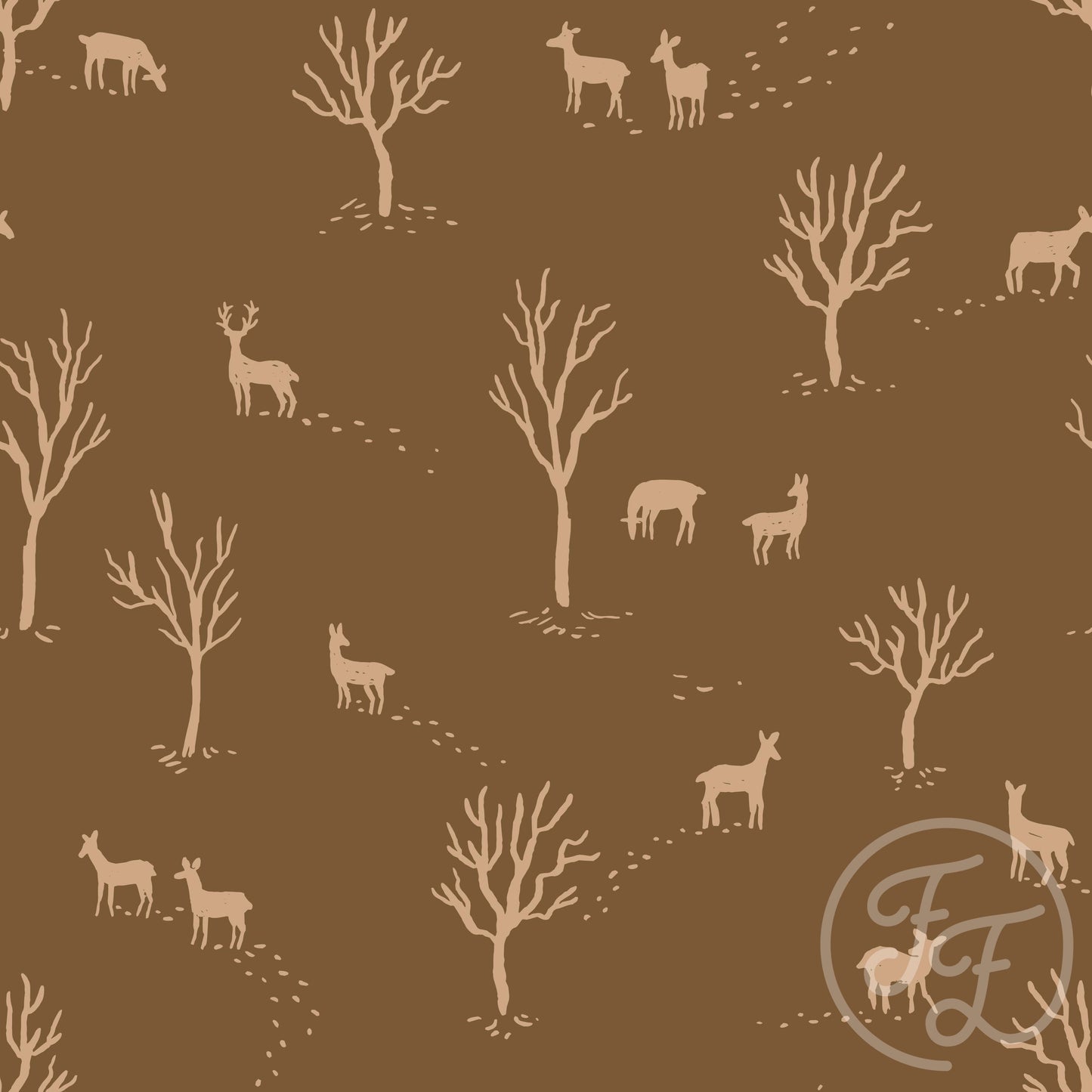 Family Fabrics | Wandering Deer Mustard 101-160 (by the full yard)