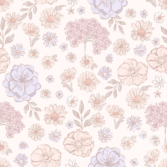 Family Fabrics | Flower Dreams Off White 102-125 (by the full yard)