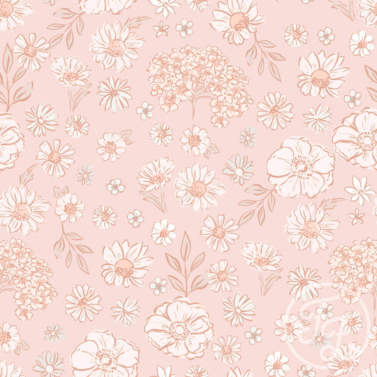 Family Fabrics | Flower Dreams Old Rose 102-126 (by the full yard)