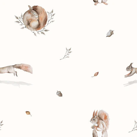 Family Fabrics | Squirrels and Acorns 102-160 (by the full yard)