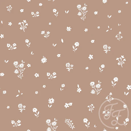 Family Fabrics | Marie Flowers Light Brown 102-161 (by the full yard)