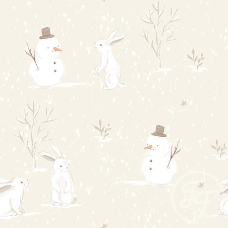 Family Fabrics | Rabbits in Winter Beige 102-171 (by the full yard)