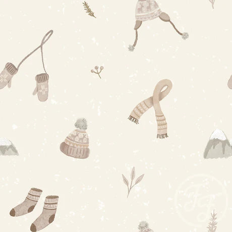 Family Fabrics | Warm Winter Things Beige 102-177 (by the full yard)