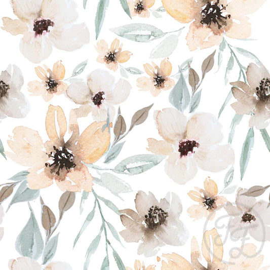Family Fabrics | Flowers Elle Peach | 102-184 (by the full yard)