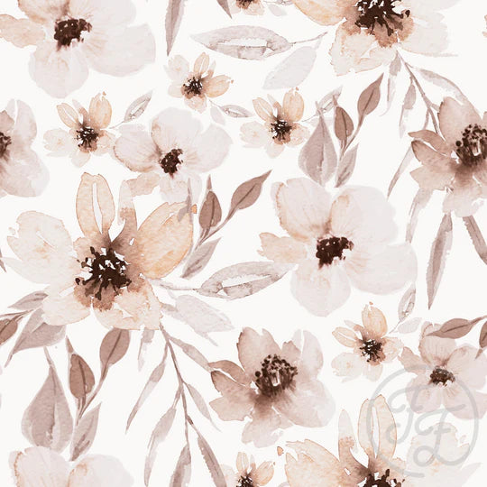 Family Fabrics | Flowers Elle Creme | 102-187 (by the full yard)
