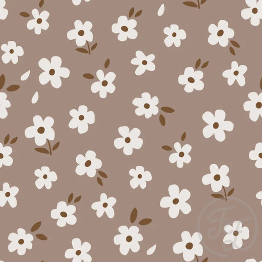Family Fabrics | 70s Flowers Brown | 102-202 (by the full yard)