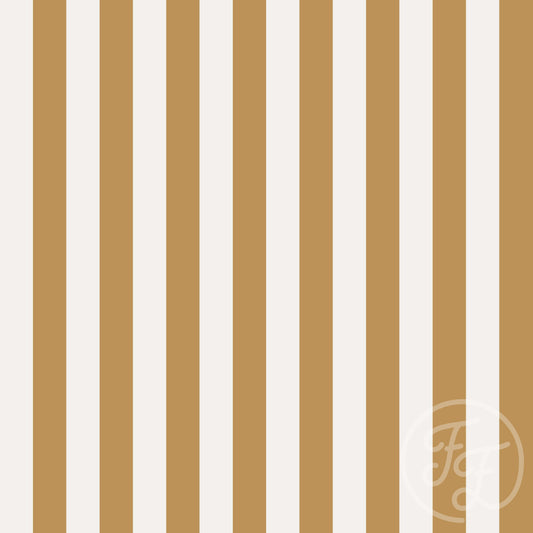 Family Fabrics | Vertical Stripes Amber Gold 103-117 (by the full yard)
