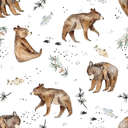 Family Fabrics | bear-and-fish 104-103 (by the full yard)