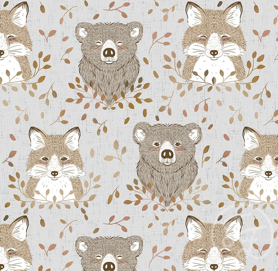 Family Fabrics | Faces Brown 104-106 (by the full yard)