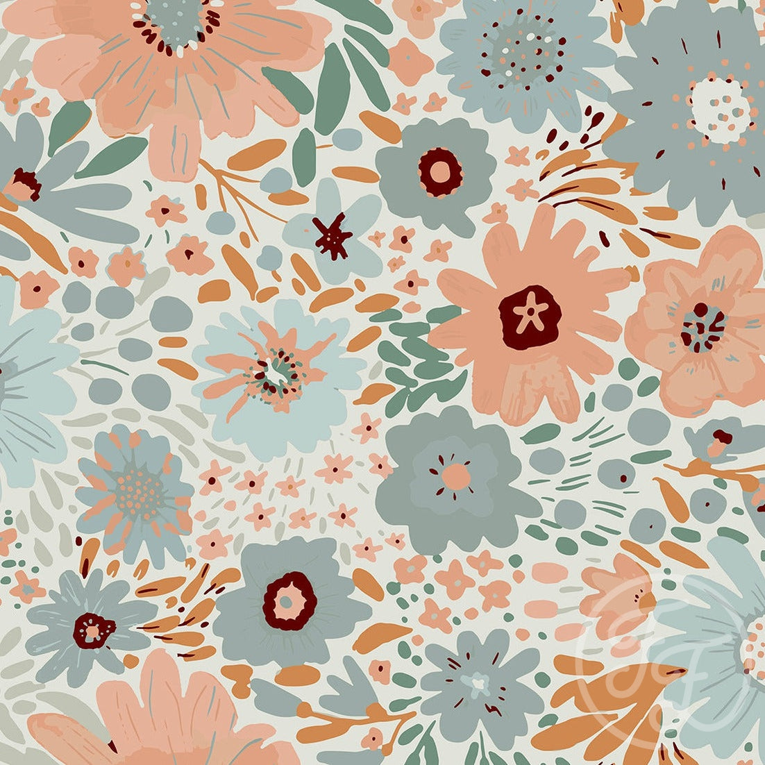 Family Fabrics | Bright Bouquet French 104-126 (by the full yard)