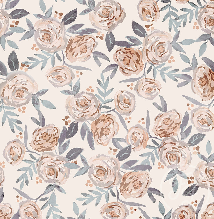 Family Fabrics | Roses Silver 104-130 (by the full yard)