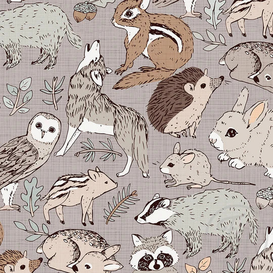 Family Fabrics | Wolf and Friends Ink Grey 104-151 (by the full yard)