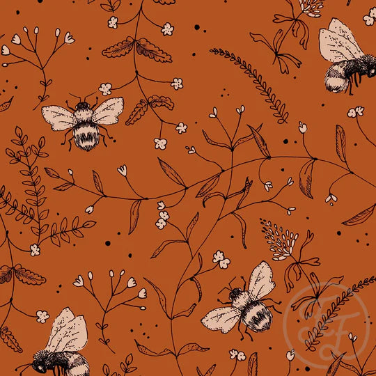 Family Fabrics | Bees Rust 104-153 (by the full yard)