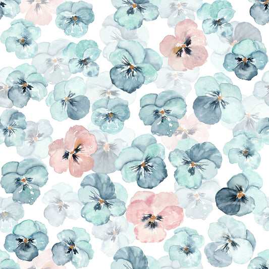 Family Fabrics | Pastel Pansies 105-103 (by the full yard)