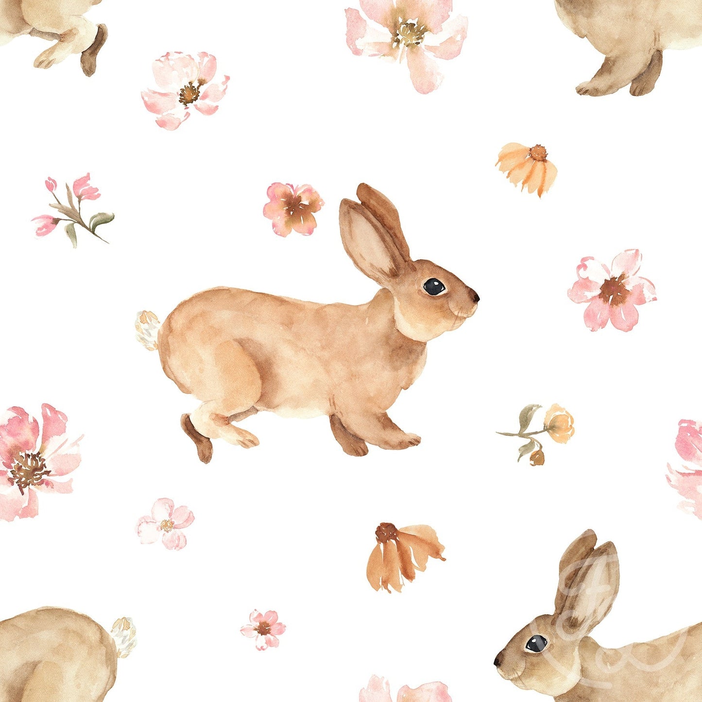Family Fabrics | Bunnies in Flowers