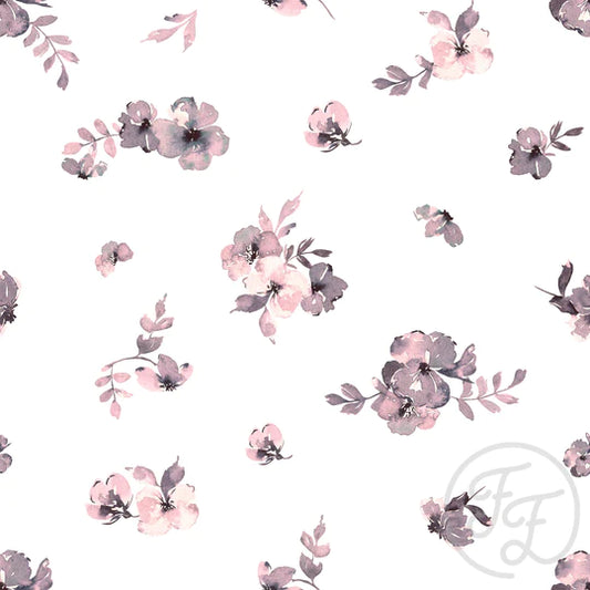 Family Fabrics | Ashpink Flowers | 105-156 (by the full yard)