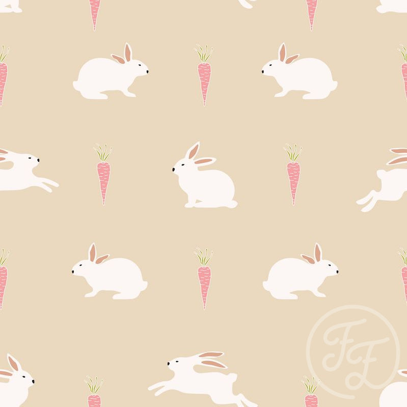 Family Fabrics | Carrots & Bunnies Beige 106-104 (by the full yard)