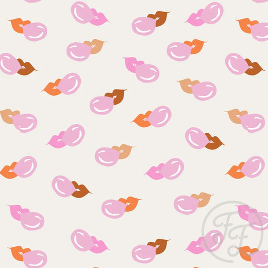 Family Fabrics | Bubble Gum Love in Multicolor | 106-146 (by the full yard)