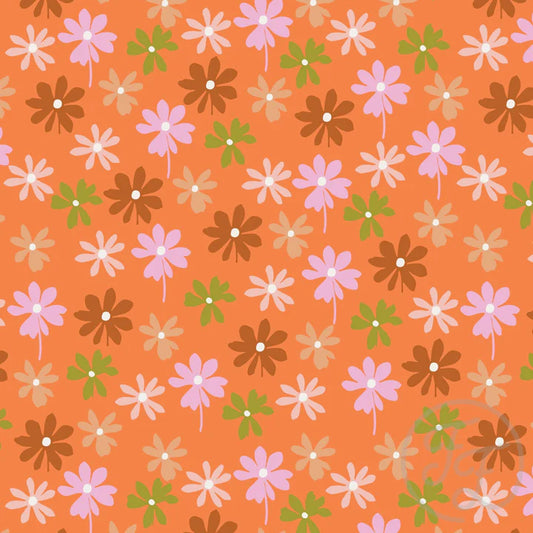 Family Fabrics | Flower Lover in Orange | 106-149 (by the full yard)