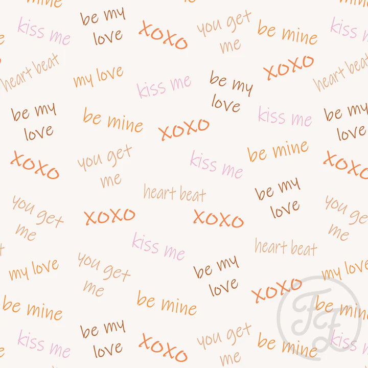 Family Fabrics | Love Word in Multicolor | 106-158 (by the full yard)