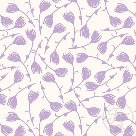 Family Fabrics | Daisy Floral Wisteria Purple | 106-164 (by the full yard)