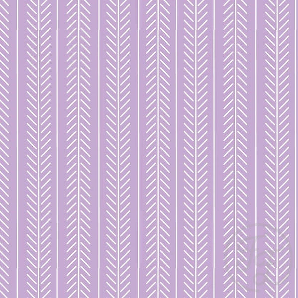 Family Fabrics | Stripe Row Wisteria Purple | 106-172 (by the full yard)