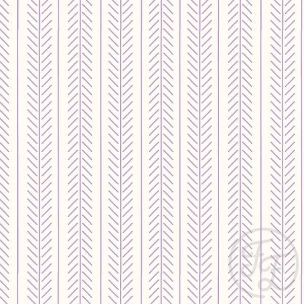 Family Fabrics | Stripe Row Wisteria White Purple | 106-174 (by the full yard)