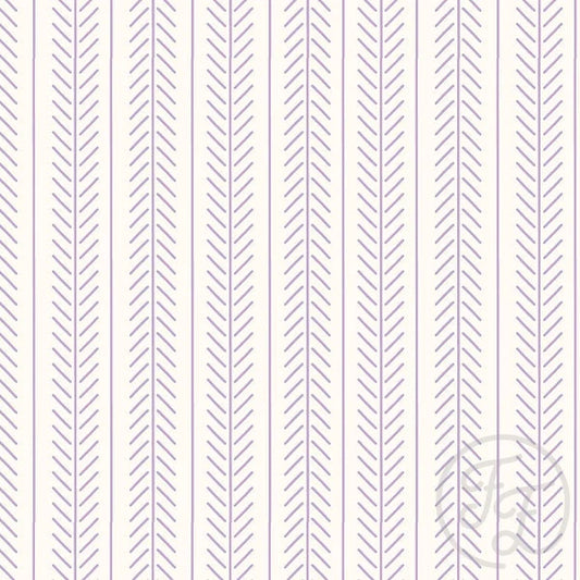 Family Fabrics | Stripe Row Wisteria White Purple | 106-174 (by the full yard)