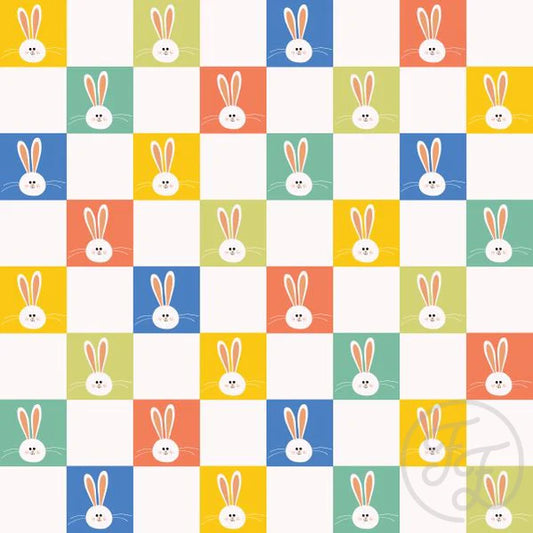 Family Fabrics | Easter Bunny Checkered | 106-195 (by the full yard)