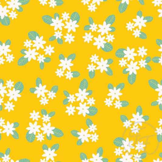 Family Fabrics | Easter Floral Yellow | 106-197 (by the full yard)