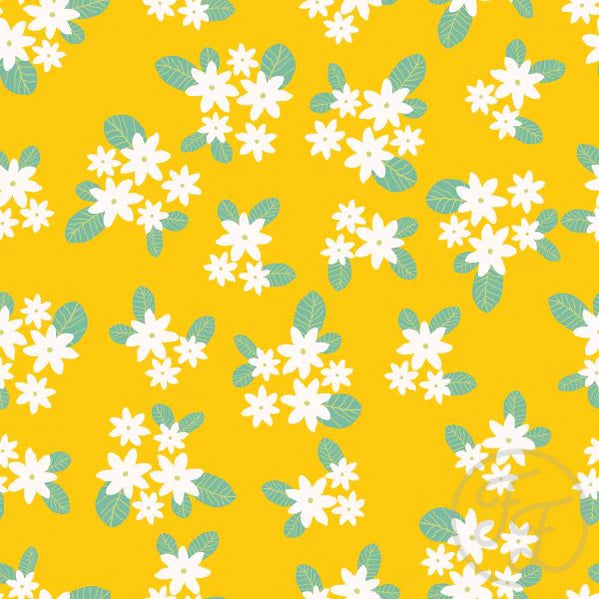 Family Fabrics | Easter Floral Yellow | 106-197 (by the full yard)