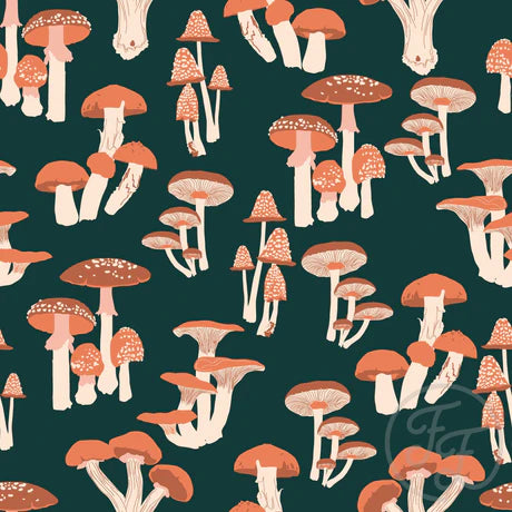 Family Fabrics | Mushroom in Timber Green | 106-218 (by the full yard)