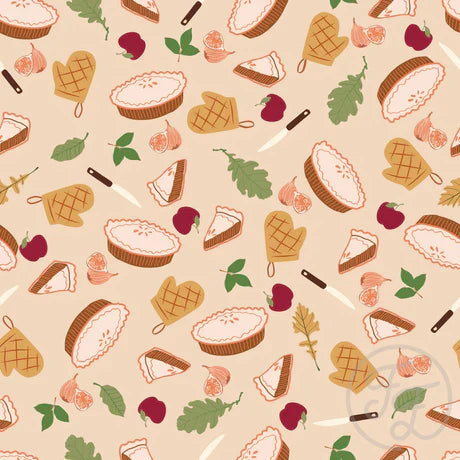 Family Fabrics | Apple Cozy Pie in Light Apricot | 106-223 (by the full yard)