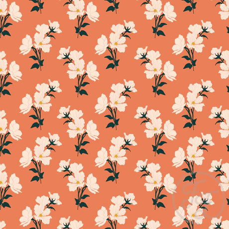 Family Fabrics | Cozy Flower Fall in Terra Cotta | 106-233 (by the full yard)