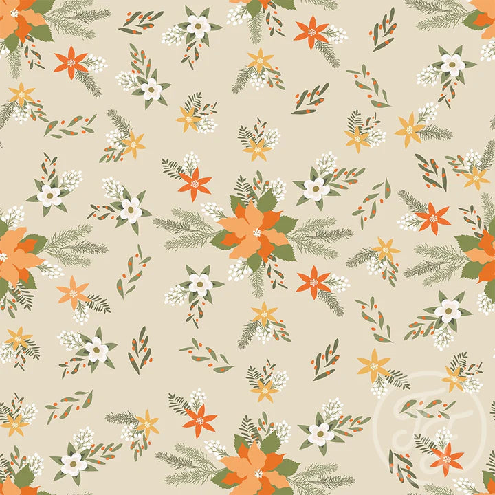 Family Fabrics | Poinsettia Flower 106-130 (by the full yard)