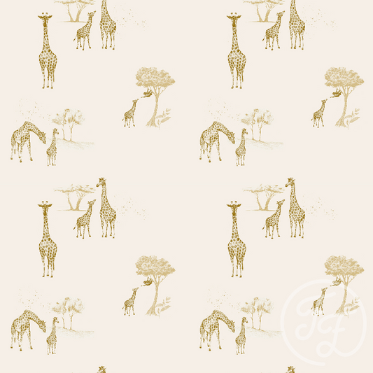 Family Fabrics | Vintage Jungle Yellow 107-119 (by the full yard)