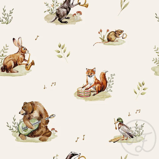 Family Fabrics | Forest Party Offwhite | 107-123 (by the full yard)
